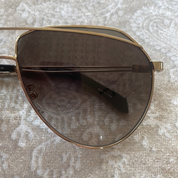 NWOT Zadig & Voltaire Full Rim Gold Tone Metal Aviator Sunglasses Gradient Lens main image 7